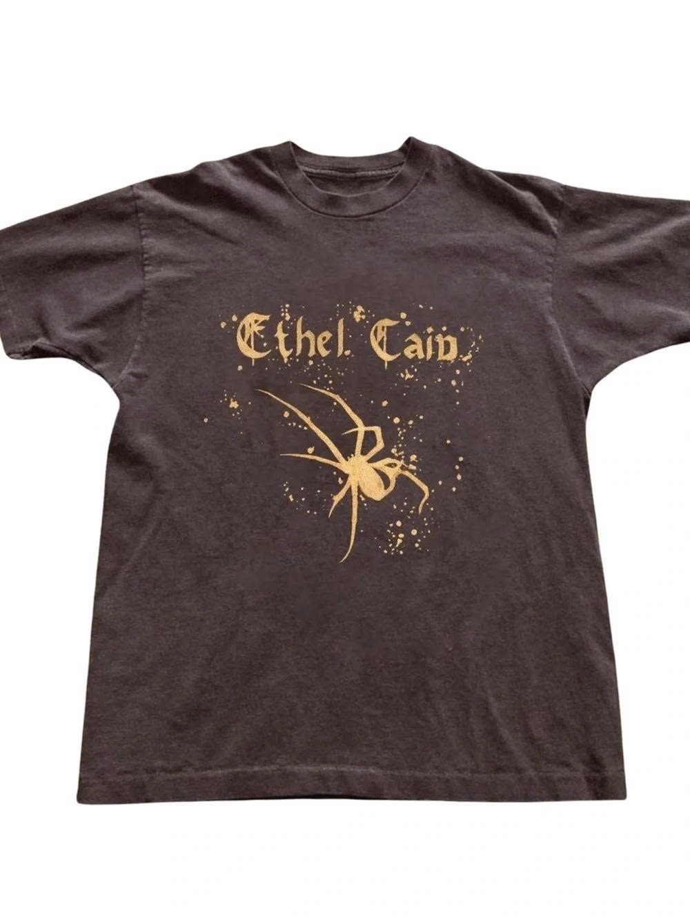 Black Short-Sleeve Tee with Gold Spider Graphic